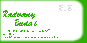 radvany budai business card